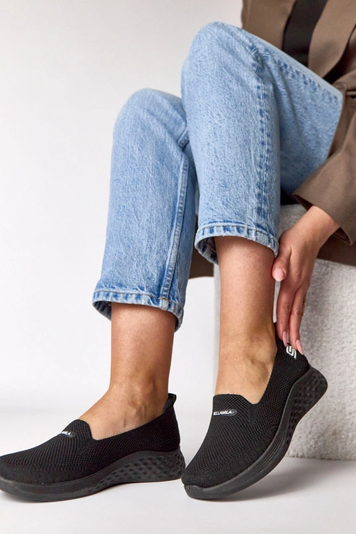 Baskets en tissu noires à enfiler Zoe