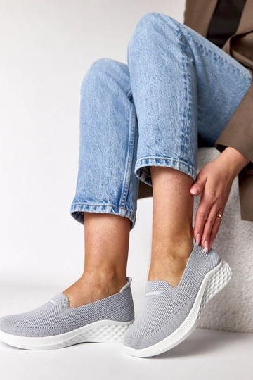 Baskets en tissu grises à...