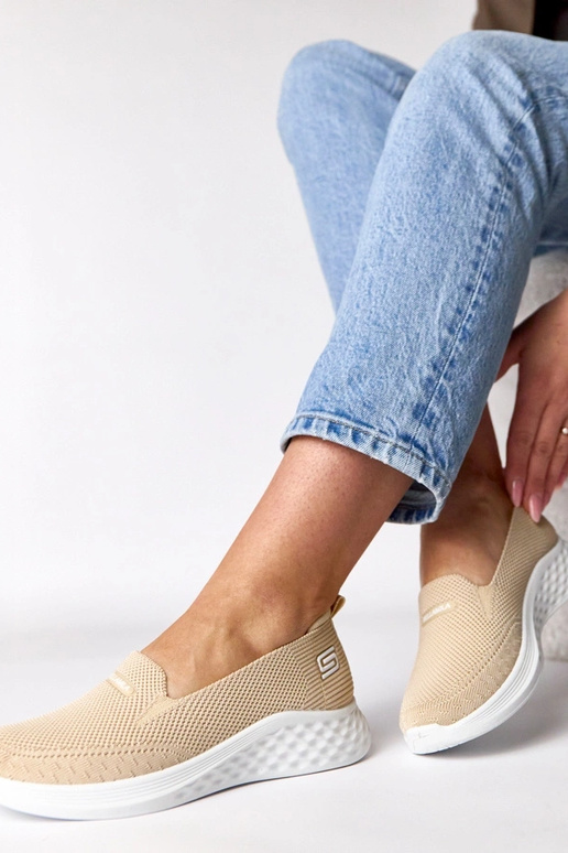 Baskets en tissu couleur sable à...