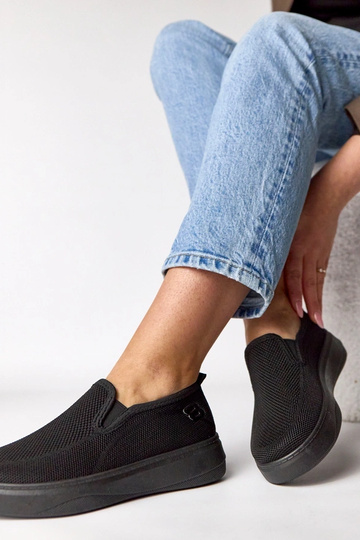 Baskets en tissu noires plateforme Céleste 2