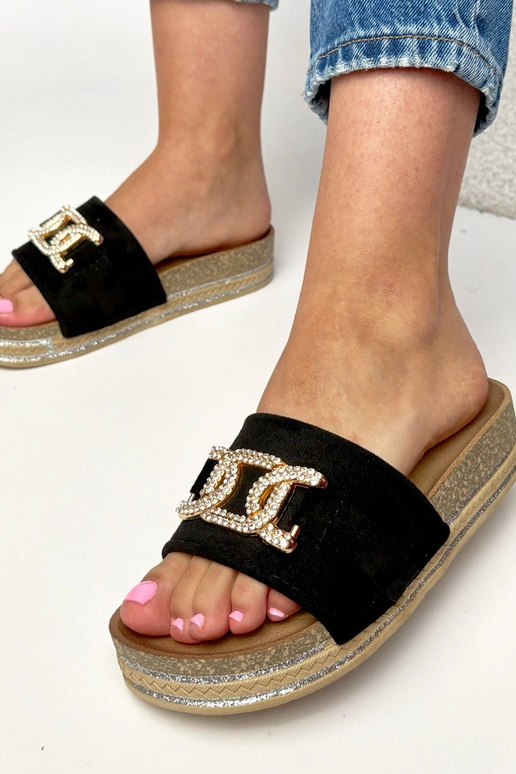 Sandales plateforme noires avec...