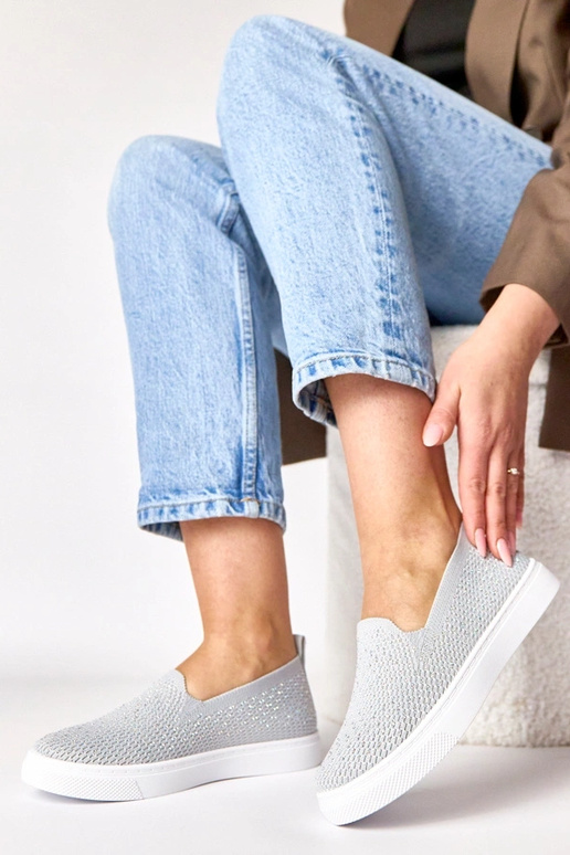 Baskets en tissu grises à enfiler...