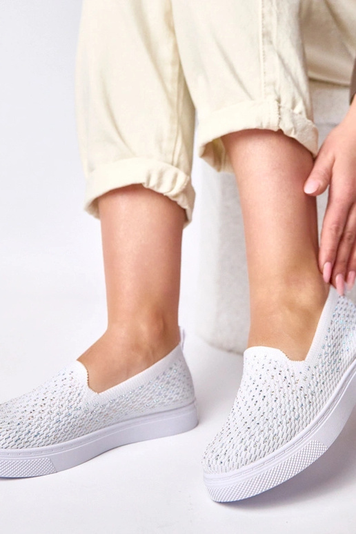 Baskets en textile blanches avec des...