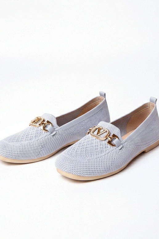 Mocassins en textile gris avec...
