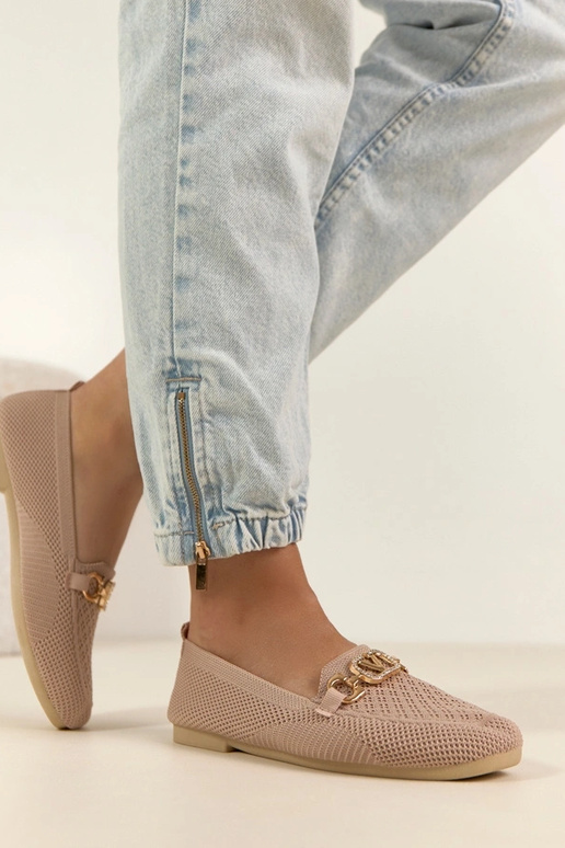 Mocassins en textile roses avec...