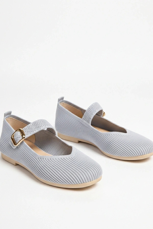 Ballerines en textile grises avec...