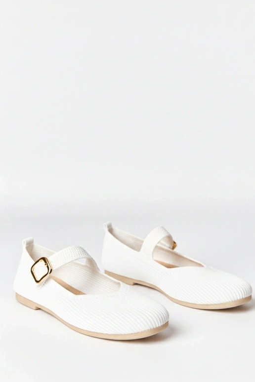 Ballerines en textile blanches avec...