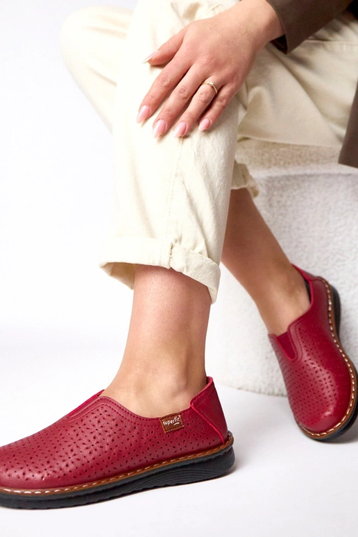 Bottines ajourées couleur vin Rosa