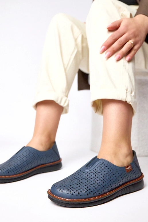 Bottines ajourées bleu foncé Rosa