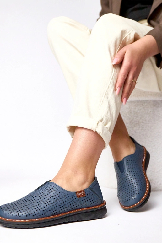 Bottines ajourées bleu foncé Rosa