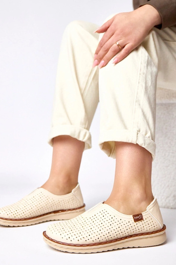 Bottines ajourées beiges Rosa