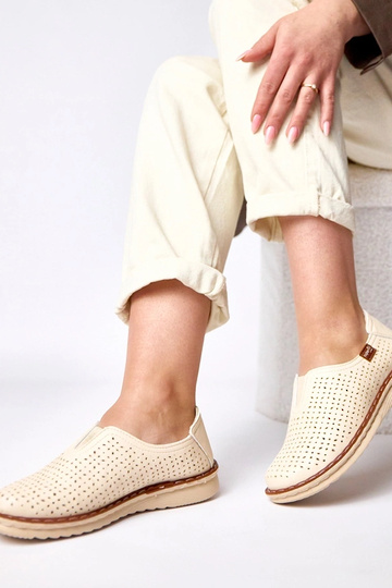 Bottines ajourées beiges Rosa 2