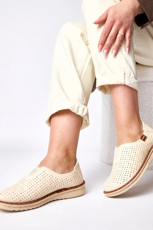 Bottines ajourées beiges Rosa