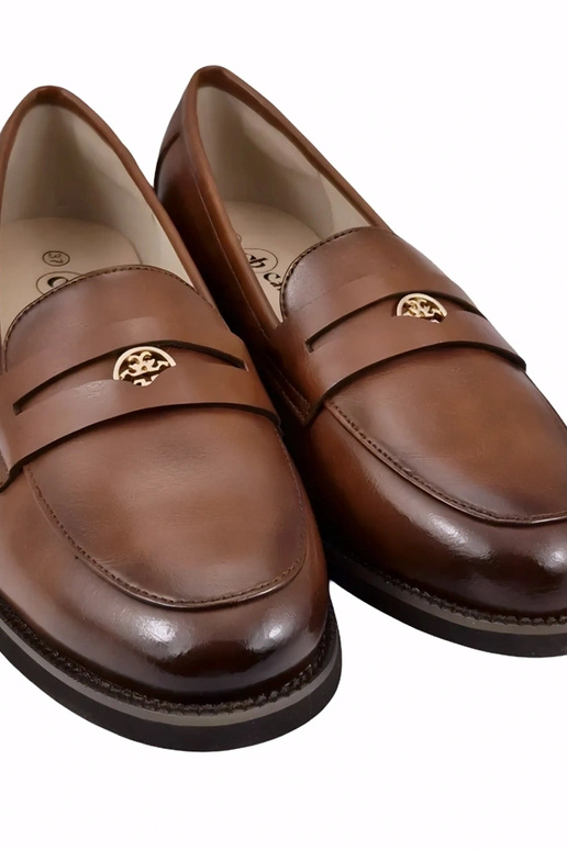 Mocassins en cuir marron avec décoration Cambell