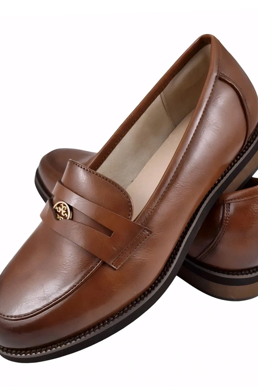 Mocassins en cuir marron avec décoration Cambell