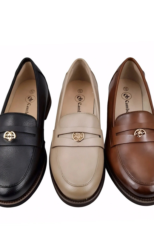 Mocassins en cuir marron avec décoration Cambell