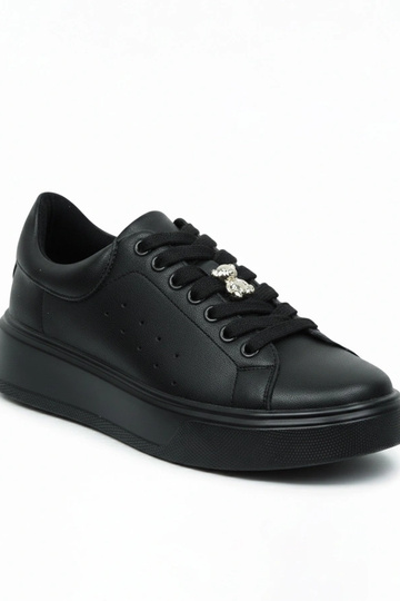 Baskets en cuir noires avec plateforme Cambell 2