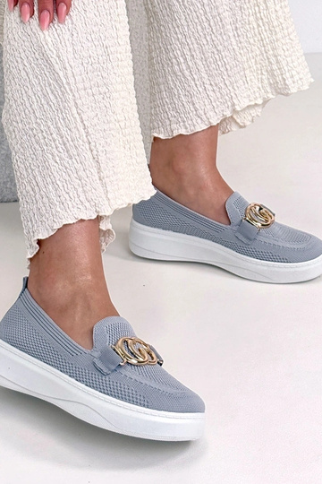 Baskets en tissu grises avec boucle Catherine 2