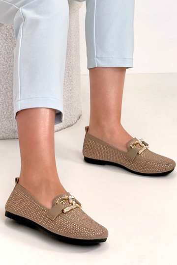 Ballerines en cuir noires décorées de zircons Penelope 2