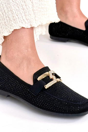 Ballerines en cuir couleur chocolat décorées de zircons Penelope 2