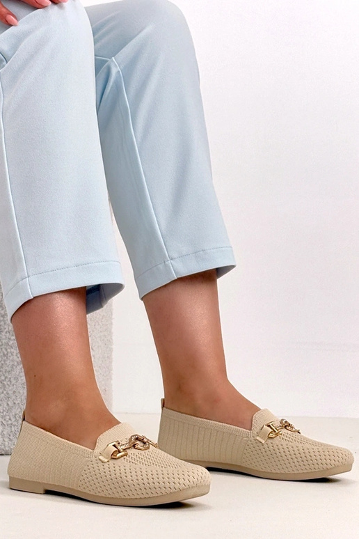 Mocassins en tissu marron avec...