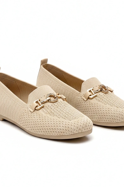 Mocassins en tissu marron avec...