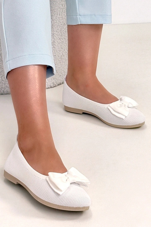 Ballerines en vison blanches avec...