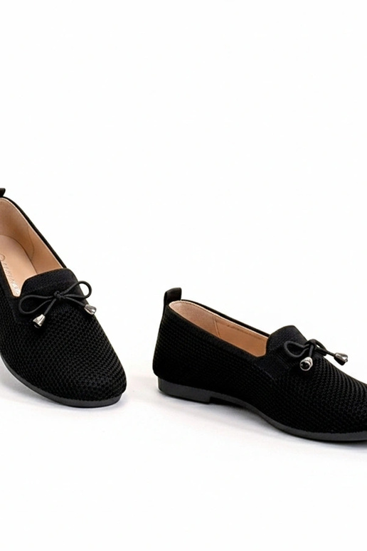 Mocassins en tissu marron avec nœud...