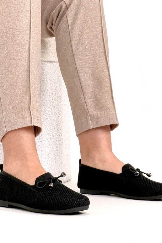 Mocassins en tissu marron avec nœud...