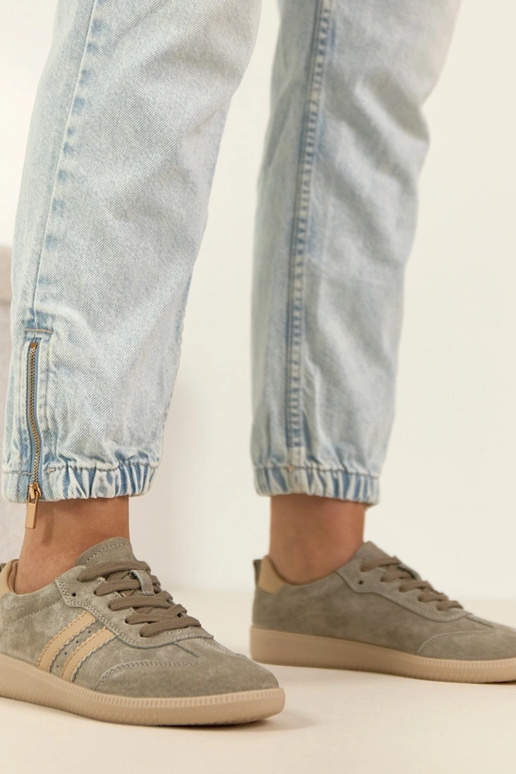 Baskets en cuir chaki Filippo