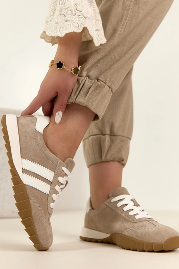 Baskets en cuir sable Filippo 2