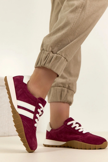 Baskets en cuir bordeaux Filippo 2