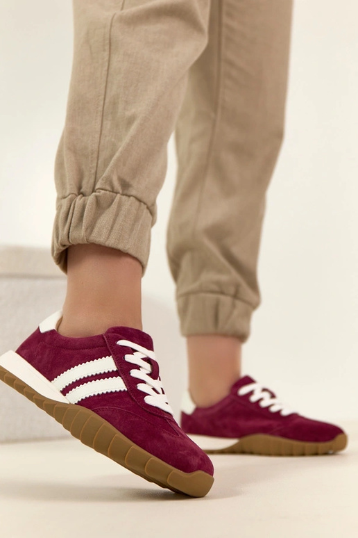 Baskets en cuir bordeaux Filippo