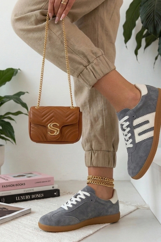 Baskets en cuir gris Filippo