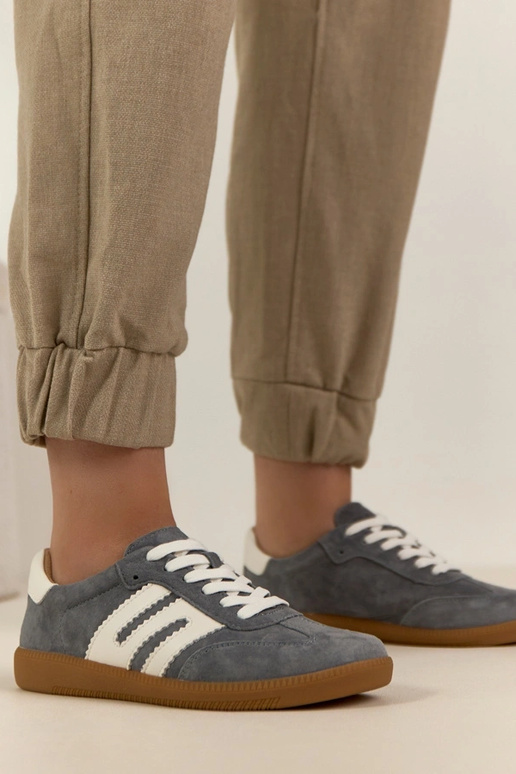 Baskets en cuir gris Filippo