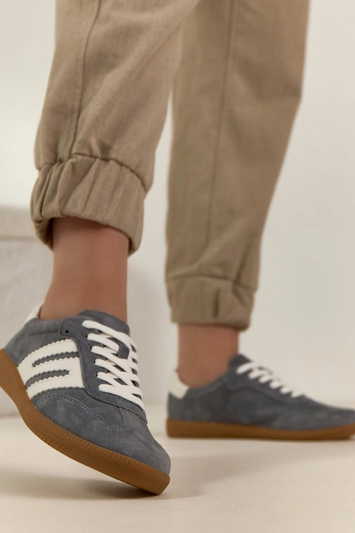 Baskets en cuir gris Filippo