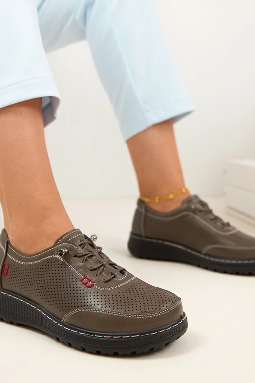 Mocassins ajourés gris Solenne