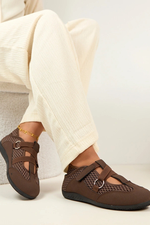 Ballerines de style sportif brunes...