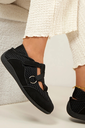 Ballerines de style sportif noires Vesper 2