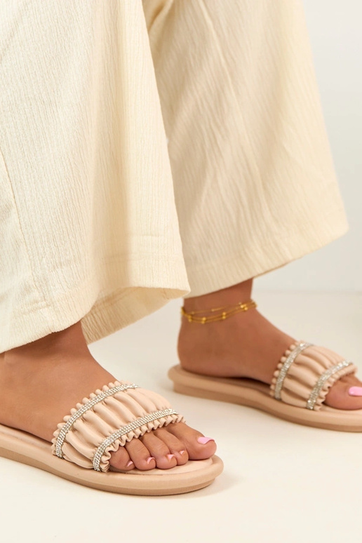 Chaussons avec cristaux sable Anapor