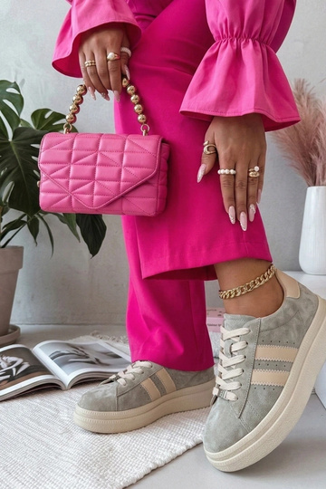 Bottines en cuir grises à... 2