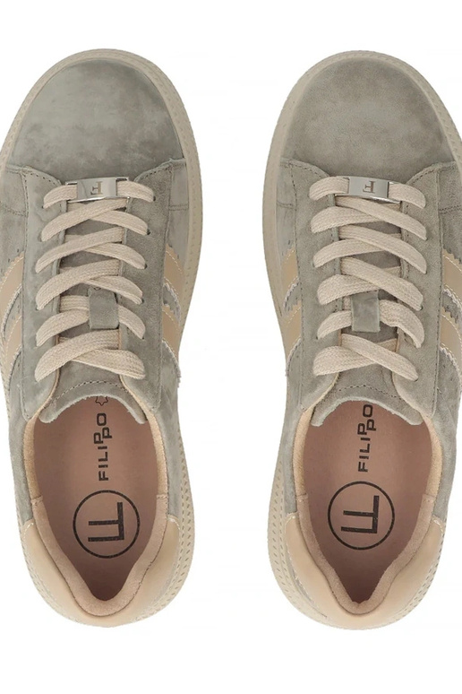 Bottines en cuir grises à plateforme...