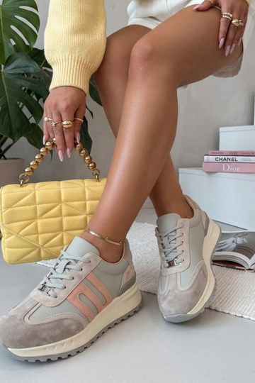 Bottines en cuir grises à plateforme Filippo