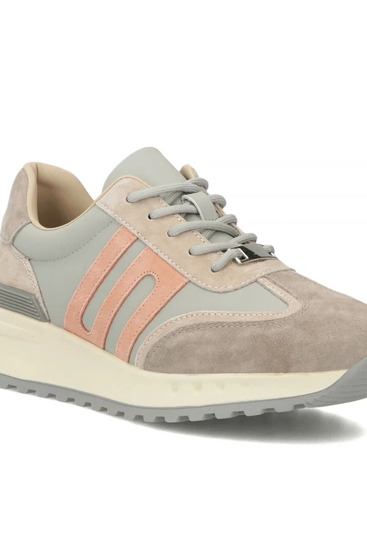 Bottines en cuir grises à plateforme...