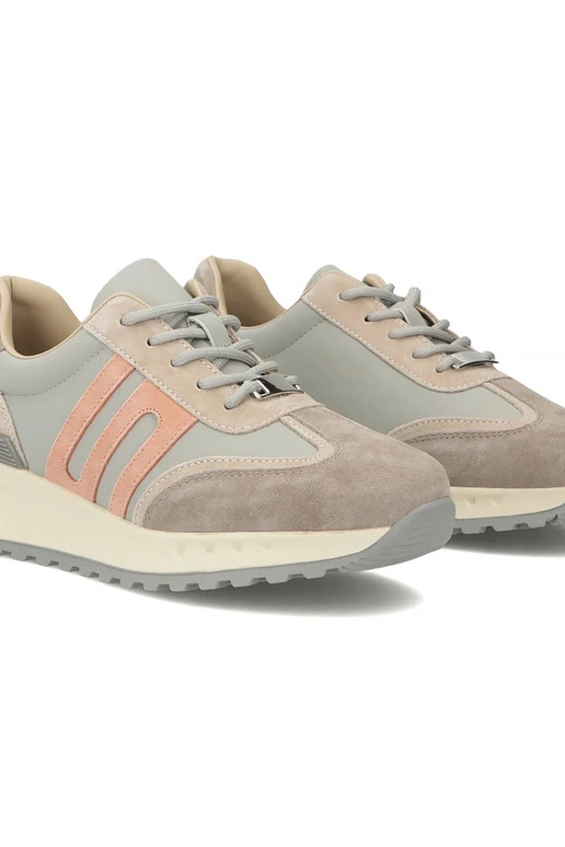 Bottines en cuir grises à plateforme...