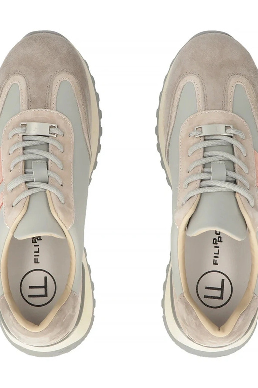 Bottines en cuir grises à plateforme...