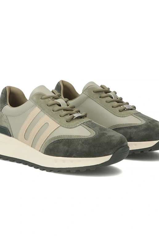 Bottines en cuir vertes à plateforme...