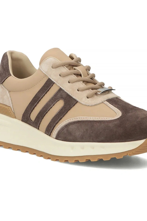 Bottines en cuir brunes à plateforme...