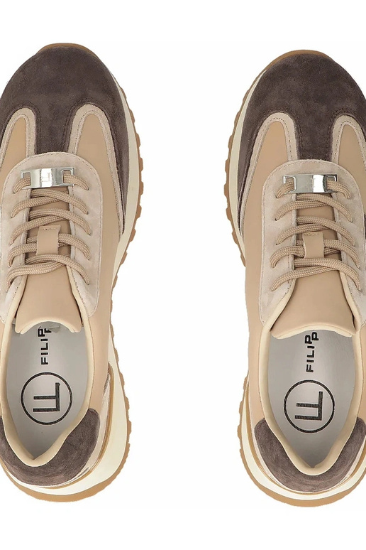 Bottines en cuir brunes à plateforme...