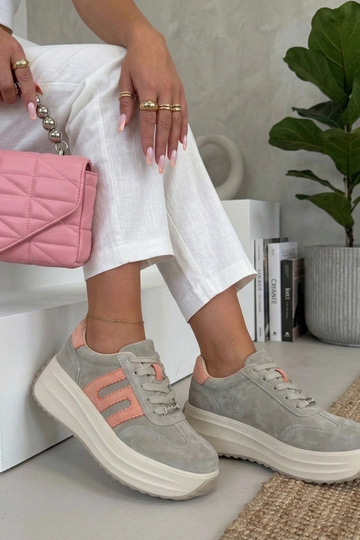 Bottines en cuir grises à... 2